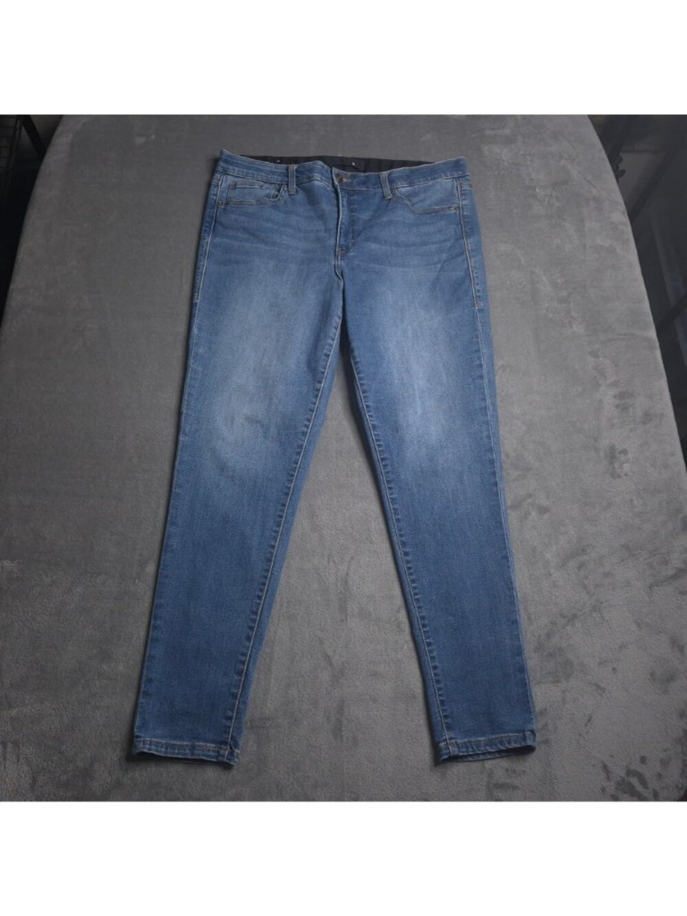 LulaRoe Womens Skinny Ankle Jeans 32 High Rise Medium Wash Stretch Pockets - Picture 4 of 8